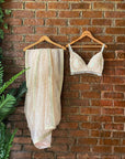 Peach Organza Saree and Sequin work Blouse - Peach Saree
