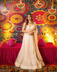 Beige Sequin work Lehenga Set