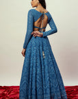 Alia Cobalt Blue Threadwork Lehenga Set