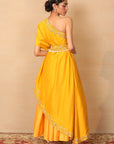 AMBER Mustard One Shoulder Gown