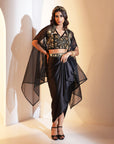 ARIA Drape Skirt with Bustier and Cape Set