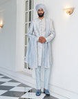 Ash Blue Sherwani Set
