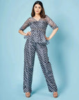 Ash Grey Chevron Peplum Set