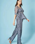 Ash Grey Chevron Peplum Set