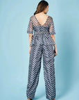 Ash Grey Chevron Peplum Set