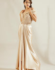 Barley Beige Pre Draped Pipe Saree