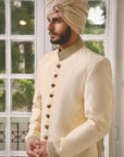 Beige Embroidered Sherwani