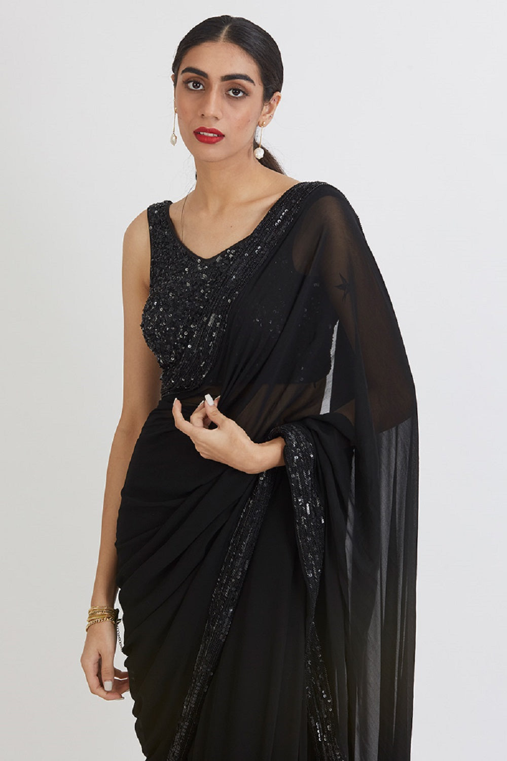 Black Anamika Saree - black saree Australia