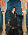 Black Crepe Sharara Set - WaliaJones