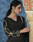 Black Crepe Sharara Set - WaliaJones
