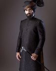 Black Embroidered Sherwani
