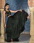 Black High Low Lehenga Set - WaliaJones