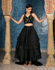 Black High Low Lehenga Set - WaliaJones