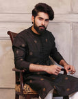 Black Kurta with White Pajama