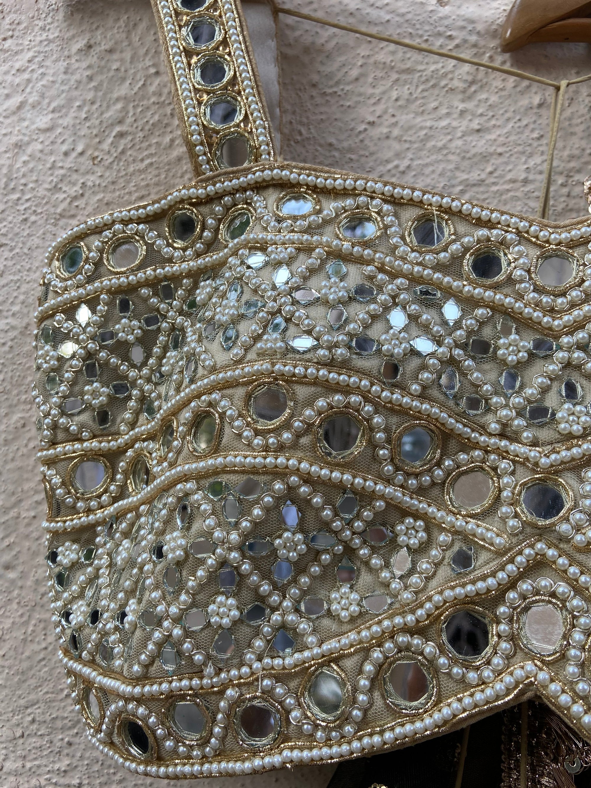 Black Ruffle Lehenga Set with Mirror Blouse