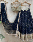 Black Sharmily Lehenga Set with Sequin Blouse