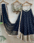Black Sharmily Lehenga Set with Sequin Blouse