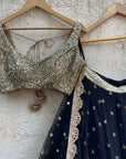 Black Sharmily Lehenga Set with Sequin Blouse