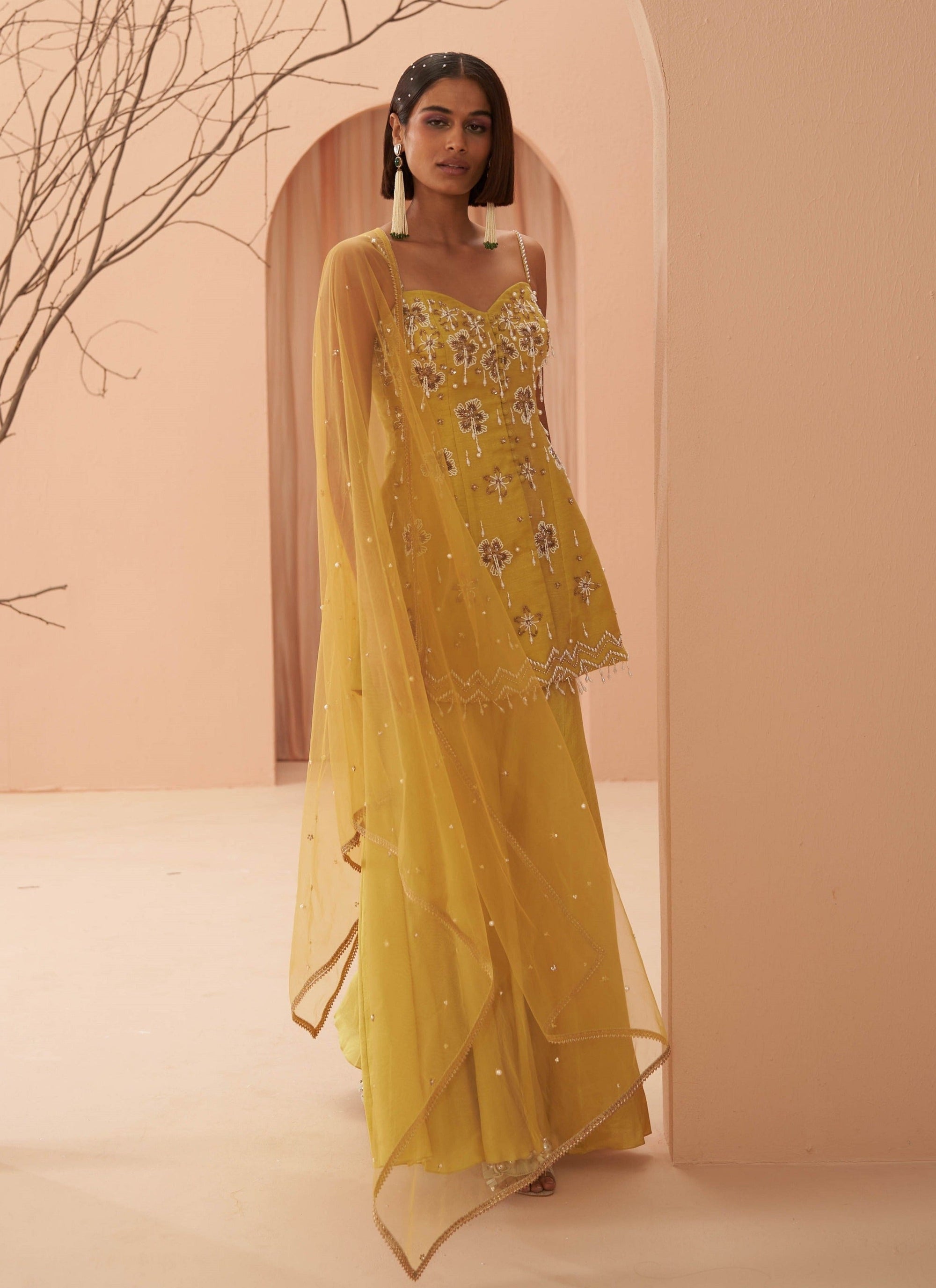 Blaze Pearl Sharara Set