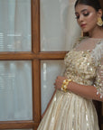 Blond Feather Lehenga