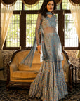 Blue Grey Sharara Set