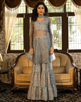 Blue Grey Sharara Set
