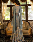 Blue Grey Sharara Set