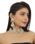 Blue Meena Work Choker Set