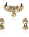 Blue Meena Work Choker Set