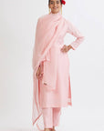 Blush Chanderi Kurta Set - pink kurta for women New Zealand