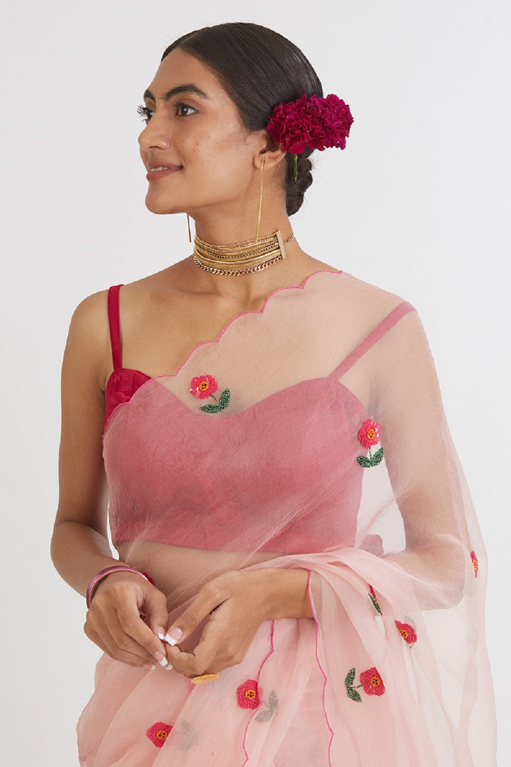 Blush Pink Gul Mehandi Saree