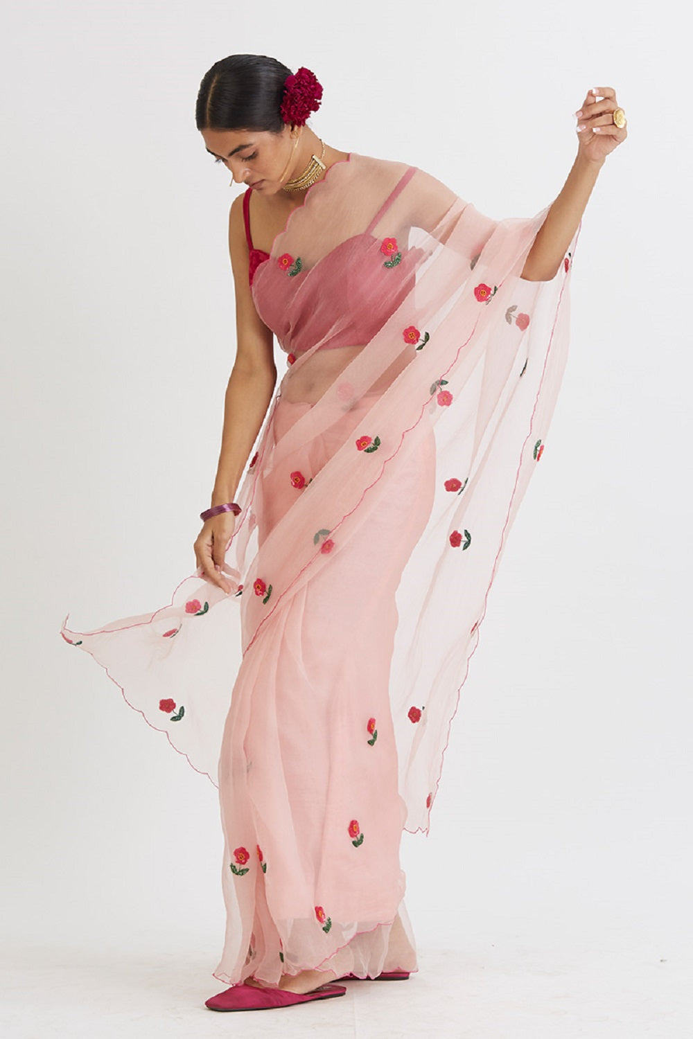 Blush Pink Gul Mehandi Saree