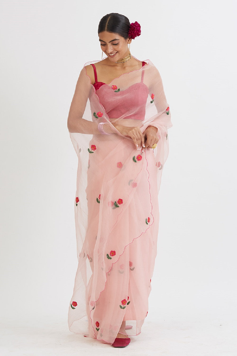 Blush Pink Gul Mehandi Saree