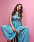 Bright Blue Flared Pant Set