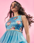 Bright Blue Flared Pant Set