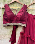 Burgundy Tier and Ruffle Set
