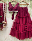 Burgundy Tier and Ruffle Set