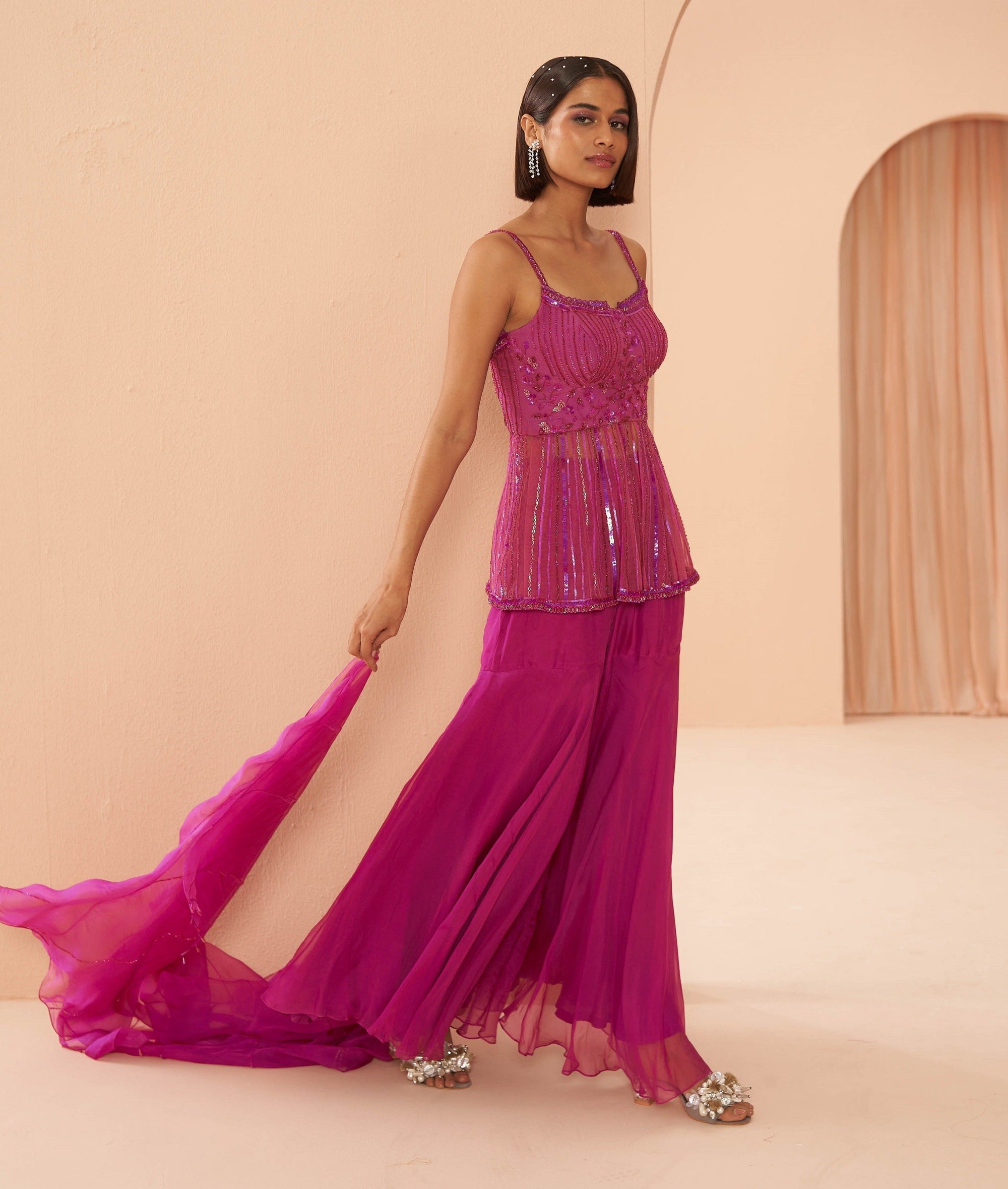 Candy Pink Sharara Set