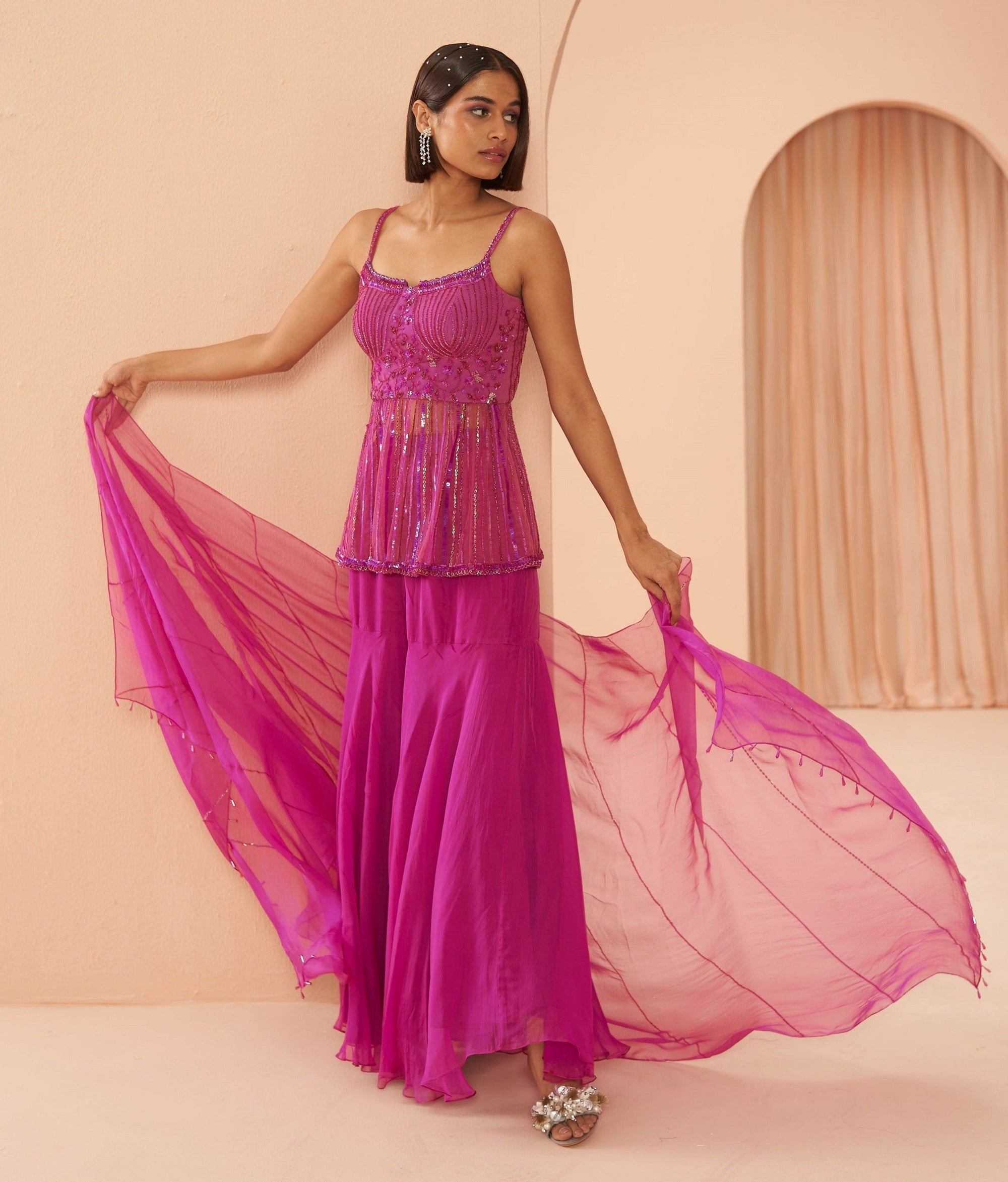 Candy Pink Sharara Set