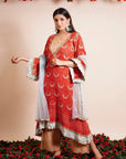 Carmine Red Kaftaan Kurta Set - red dress
