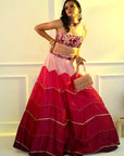 CELESTE Pink Dupion Ombre Lehenga