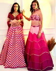 CELESTE Pink Dupion Ombre Lehenga