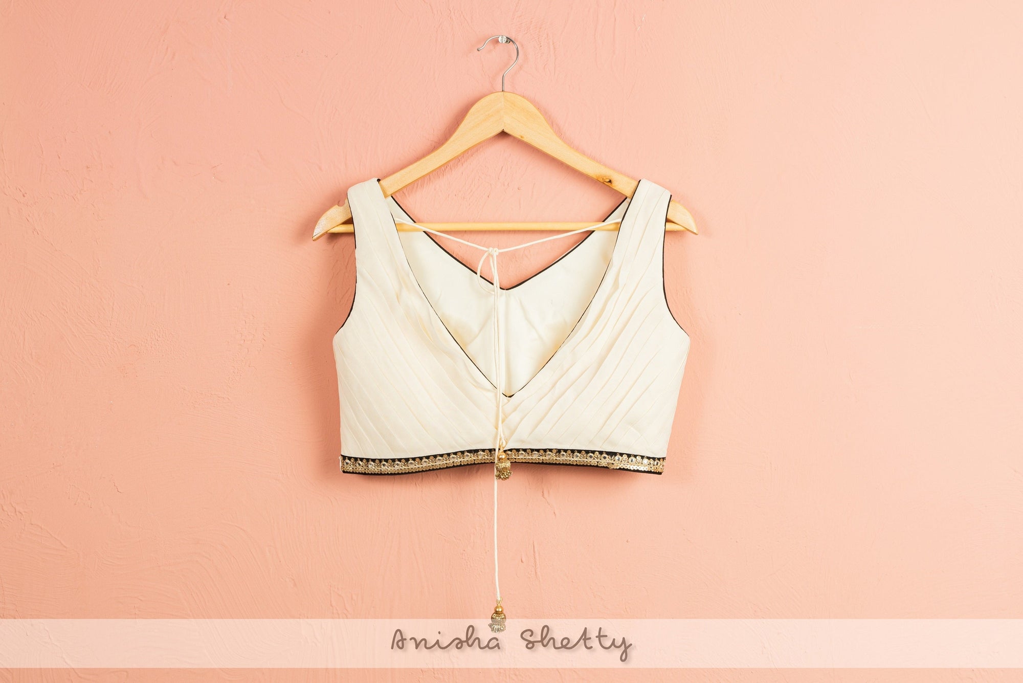 Charcoal Black Lehenga with Ivory Blouse