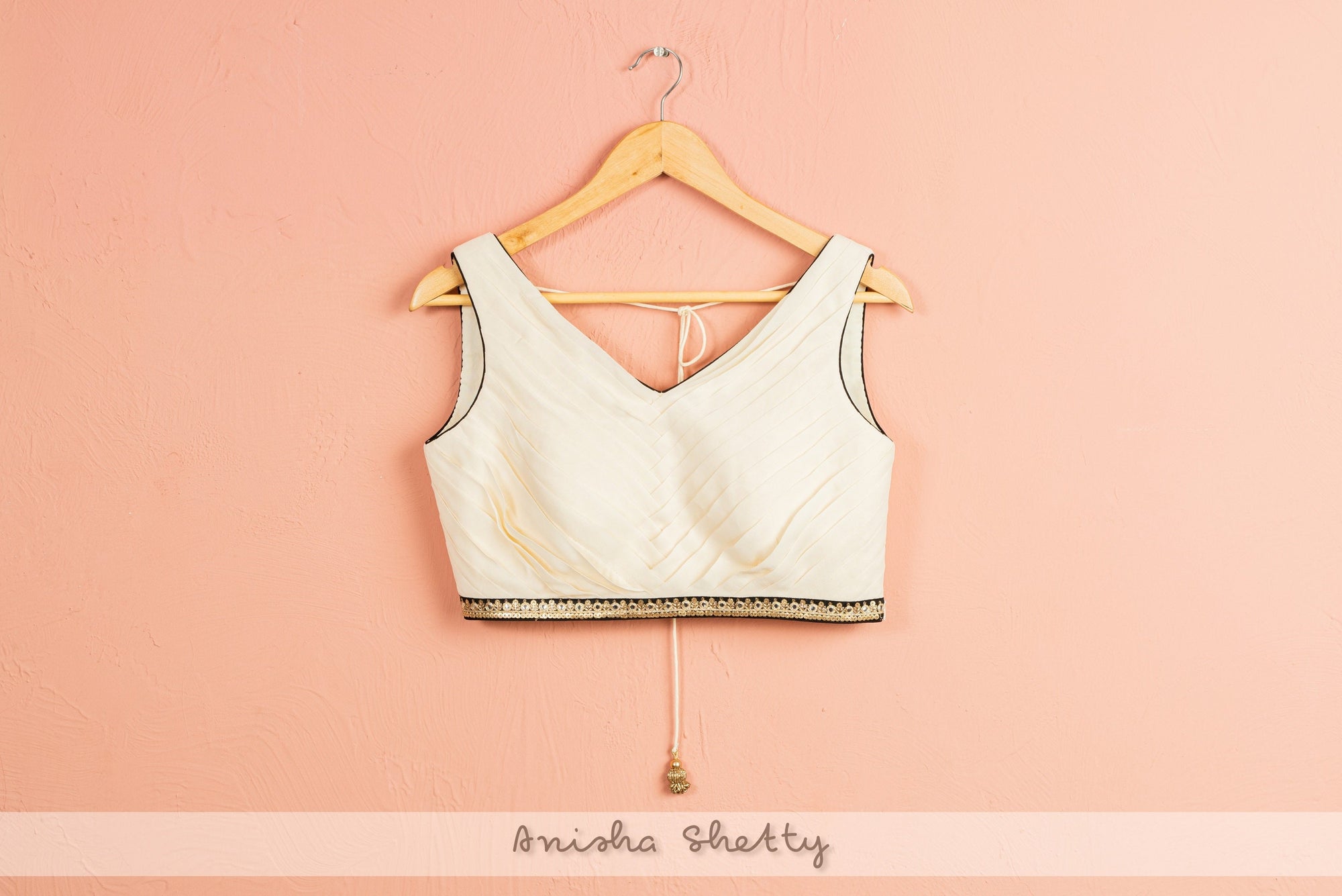 Charcoal Black Lehenga with Ivory Blouse