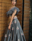 Charcoal Bouquet Lehenga Set