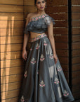 Charcoal Bouquet Lehenga Set