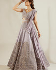 Charlotte Blue Jali Embellished Lehenga