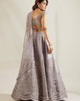 Charlotte Blue Jali Embellished Lehenga