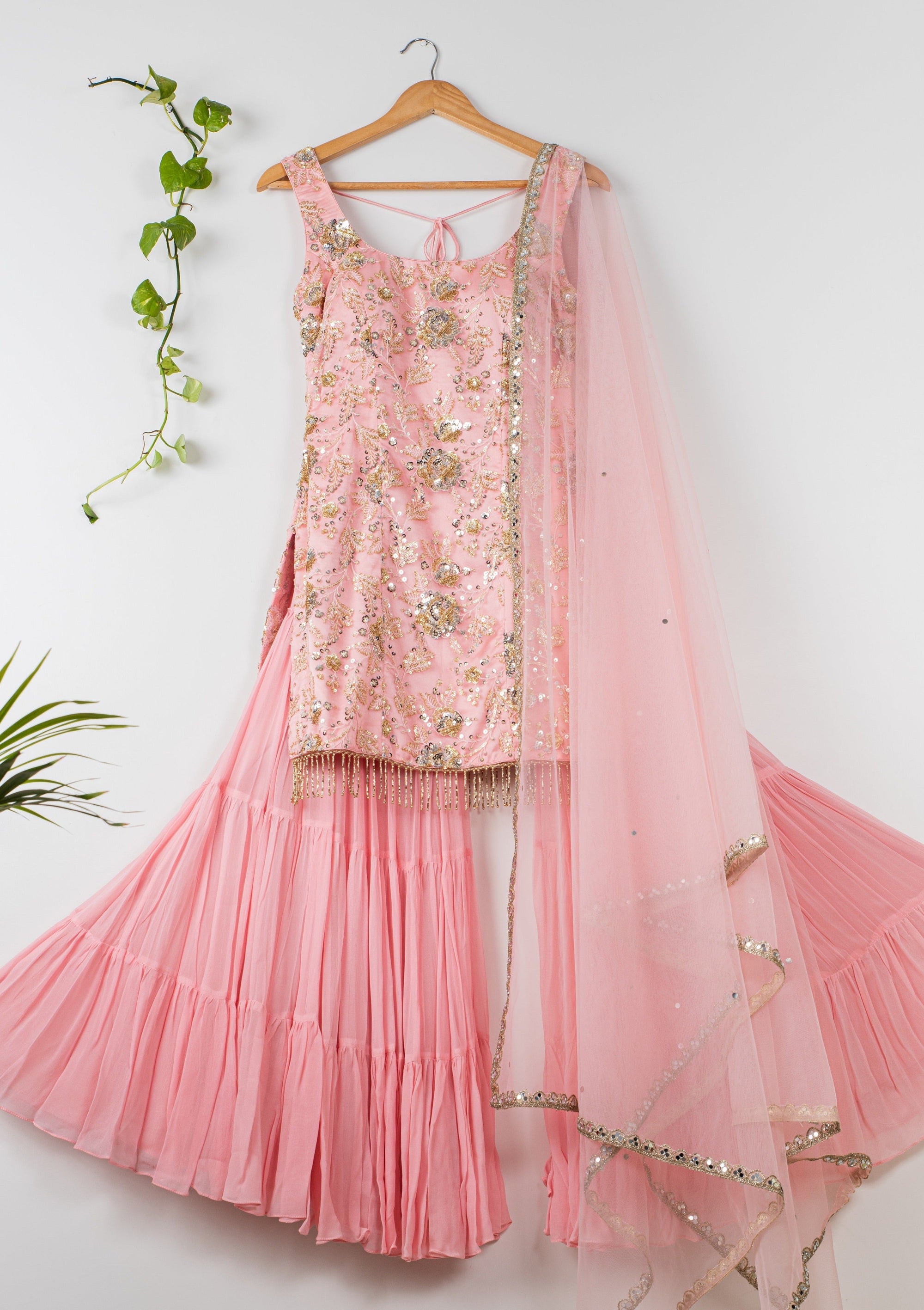 Cherry Blossom Pink Sharara Set