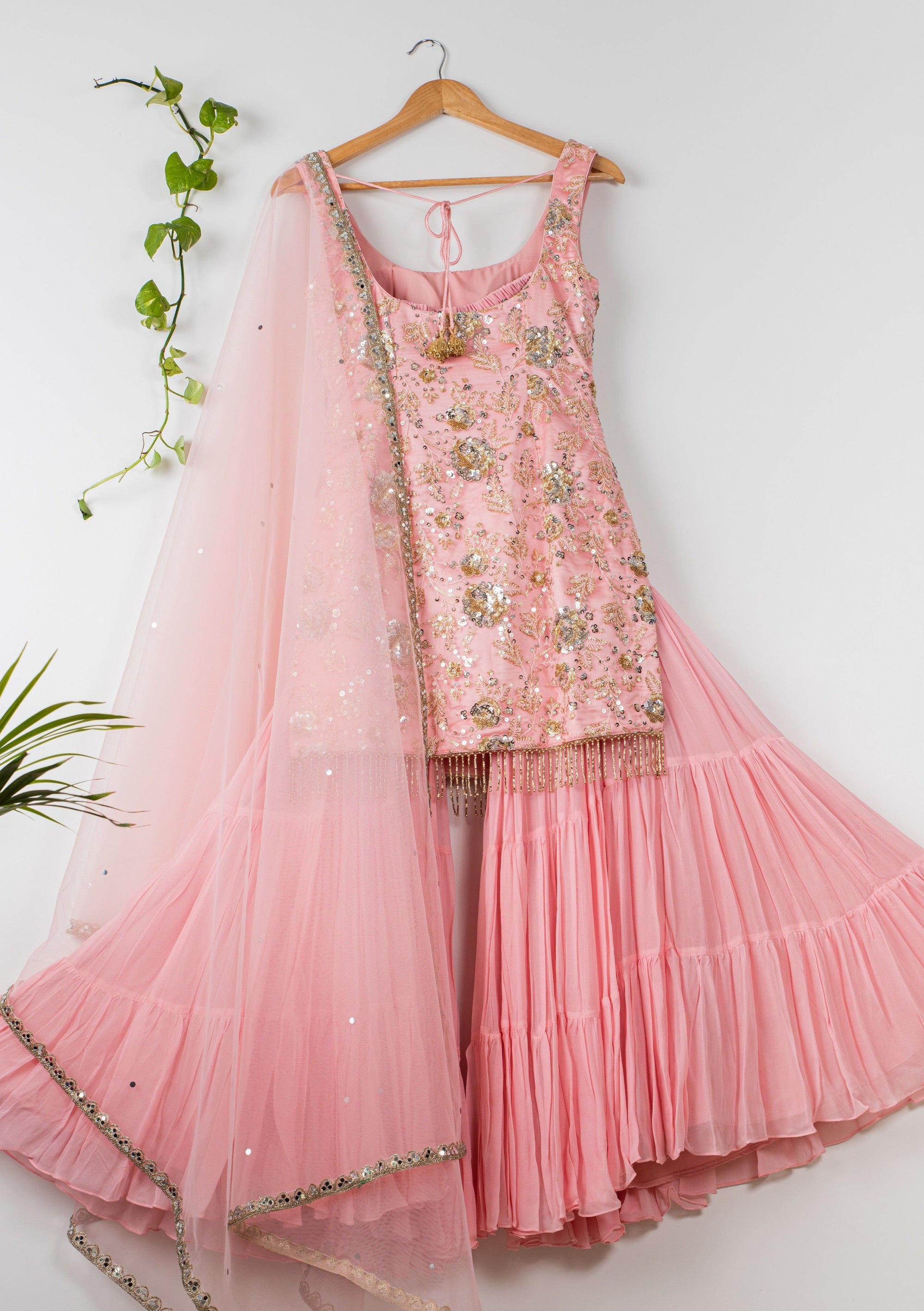 Cherry Blossom Pink Sharara Set